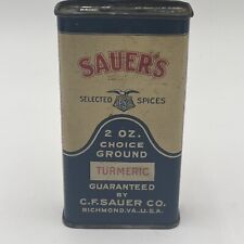 Vintage 1920's-1930's C. F. Sauer's Ground Choice Turmeric Tin, 2 Oz. picture