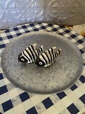 Vintage Zebra Fish Salt And Pepper Shakers  picture