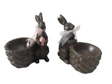 VTG LILLIAN VERNON Resin Easter Bunny 2 Piece Figural Chocolate Egg Cup Holder picture