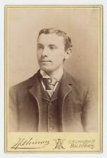 Antique 1891 Cabinet Card Handsome Man Named Charles Messersmith Baltimore, MD picture