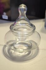Clear Glass Apothecary Jar - Candy Teardrop Jar with Circus Top Lid picture