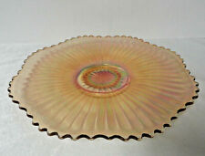 VINTAGE IMPERIAL SMOOTH RAYS MARIGOLD CARNIVAL GLASS 9 1/4