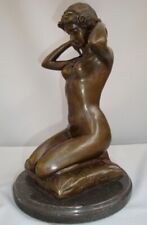 Art Deco Style Statue Sculpture Damsel Naked Sexy Art Nouveau Style Bronze Signe picture