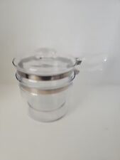 Vintage Clear Glass Pyrex 6283 Flameware Inner Pot Double Boiler W/Lid 1.5qt picture