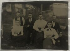 Antique 1/6 Plate Tintype Ferrotype Photo Circa 1870 - Outdoor Group Pose picture