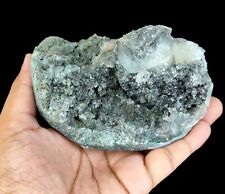 1.64 LB Superb Natural Apophyllite On Black Coral Chalcedony - India picture