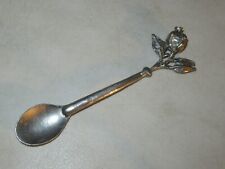 Vintage Pewter Spoon With Leaves 5