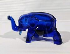 Vintage Cobalt Blue Glass Elephant Candy Trinket Dish  picture