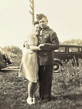 W2 Photograph Cute Couple Handsome Military Man Beautiful Woman 1940s Brookfield picture