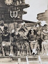 RPPC Navy Sailors in Elaborate Costumes on Ship Man Dressed as Woman Postcard picture
