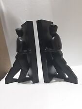 EXTREME MODERNIST CUBIST,CHRIS COLLICOTT BLACK HARD RESIN PAIR OF BOOKENDS picture
