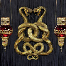Egyptian Twin Cobras Legendary Infinity Symbol Regal Wall Plaque Sculpture picture