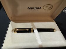 Aurora Italy Talentum Fountain Pen 14k Medium Nib Black With Gold Trim, In Case picture