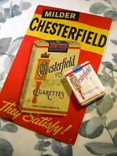 Chesterfield Cigarettes Metal Tin Sign With Vintage (