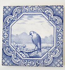 Rare Minton & Hollins Tile 1870 Victorian Transferware England Bird on a Branch picture