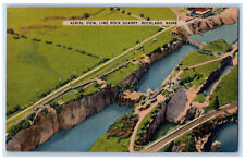 c1940's Aerial View Lime Rock Quarry Rockland Maine ME Vintage Postcard picture