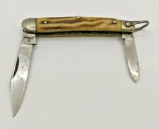 Vintage Hubertus Rostfrei Solingen Stainless Folding Pocket Knife 2 Blade picture