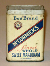 Antique 1936 McCORMICK's Bee Brand WHOLE SWEET MARJORAM Advertising Tin w Spice picture
