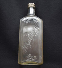 H&A Gilley LTD. Gin Frosted Square Glass Embossed Vintage Bottle W/ Original Cap picture