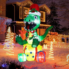 5Ft Christmas Inflatable Blow Up Tyrannosaurus Rex LED Light Outdoor Decoration picture