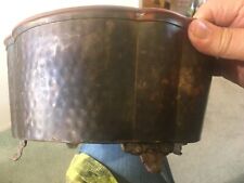 Large Oblong Hammered Brass  Planter Bowl With Feet-11 x 8 x 6 picture