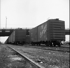 Wabash Burlington Box Cars Railroad Negative 7135 picture