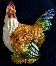 INTRADA ITALY Ceramic, 21” Rooster Sculpture, Hand-Cast & Hand Painted, VTG picture