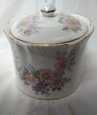 Vtg Galway, IRELAND Royal Tara Fine Bone China Biscuit Jar w/lid pink and lilac  picture