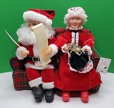 Vintage 1995 Gemmy Animated Santa and Mrs. Claus Sitting on the Couch. picture