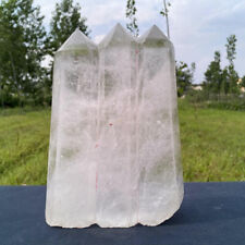 6.82LB A++ Natural White Quartz Carved Crystal Tower Wand Reiki Healing. picture