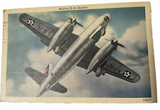 WWII era Postcard US Army Martin B-26 Bomber E-5277 Linen Defense Savings Bond picture