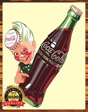 Coca-Cola - 1950s - Restored - Rare - Metal Sign 11 x 14 picture