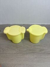 Vintage Tupperware Yellow Sugar & Creamer Milk Storage Containers Made USA picture