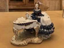 RARE Deep BLUE Karl Klette German Dresden Large Piano Figurine  picture