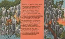Legend of the Spanish Moss Poem with Background Foliage Linen Vintage Post Card picture