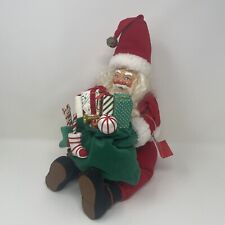 Vintage Christmas Present & Past Wind-Up Sitting Santa Musical Plays “Toyland” picture