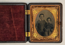 1/9th Plate Ambrotype Of Sisters In A Full Thermoplastic Union Case picture