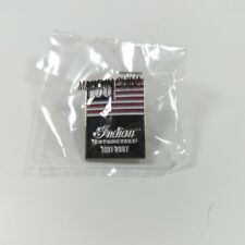 Vintage Indian Motorcycle 100 Years 1901-2001 Enamel Pin American Flag Style picture