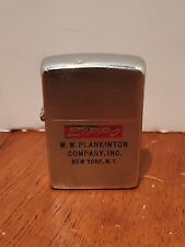 Rare W.W. Plankinton Company Zippo lighter Bradford P.A. untested Pat 2517191 picture