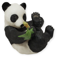 Franklin Mint Hi There Panda Bear w/Bamboo Porcelain Figurine Eva Dalberg 1984 picture