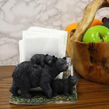 Black Bear And Cubs Strolling The Forest Paper Napkin Salt Pepper Shakers Holder picture