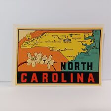 Vtg. Lindgren Turner North Carolina Map Decal Travel Souvenir picture