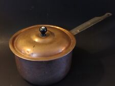 Antique Lidded Copper Pot Riveted Hand Smithed Primitive picture