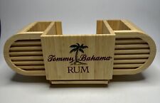 Tommy Bahama Logo Rum Bar Bamboo Caddy Wood Napkin Straw Holder Tiki Bar Patio picture