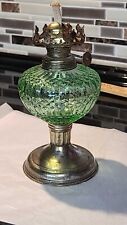 Vintage Ribbed Green Glass Oil Lamp Hong Kong picture