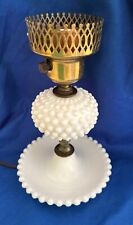 Vintage White Milk Glass Hobnail Table Lamp, Trayed Bottom picture