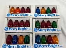 VTG GE Merry Bright Transparent Multiple color  Bulbs C9 6- 4pk picture