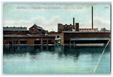 c1910 Phister Vogel Leather Co. Tannery Exterior Cheboygan Michigan MI Postcard picture