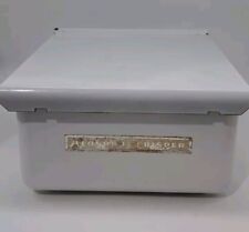 Vintage Enamel Metal Refrigerator Lenard Crisper Bin White Porcelain Covered  picture