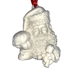 Vintage Mark Klaus White 3D Christmas Holiday Ornament Santa & boy 4260 10000 picture